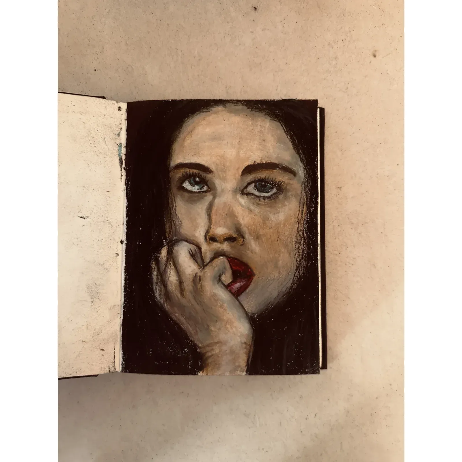 Portrait in Colour — Oil pastel on paper, 2026