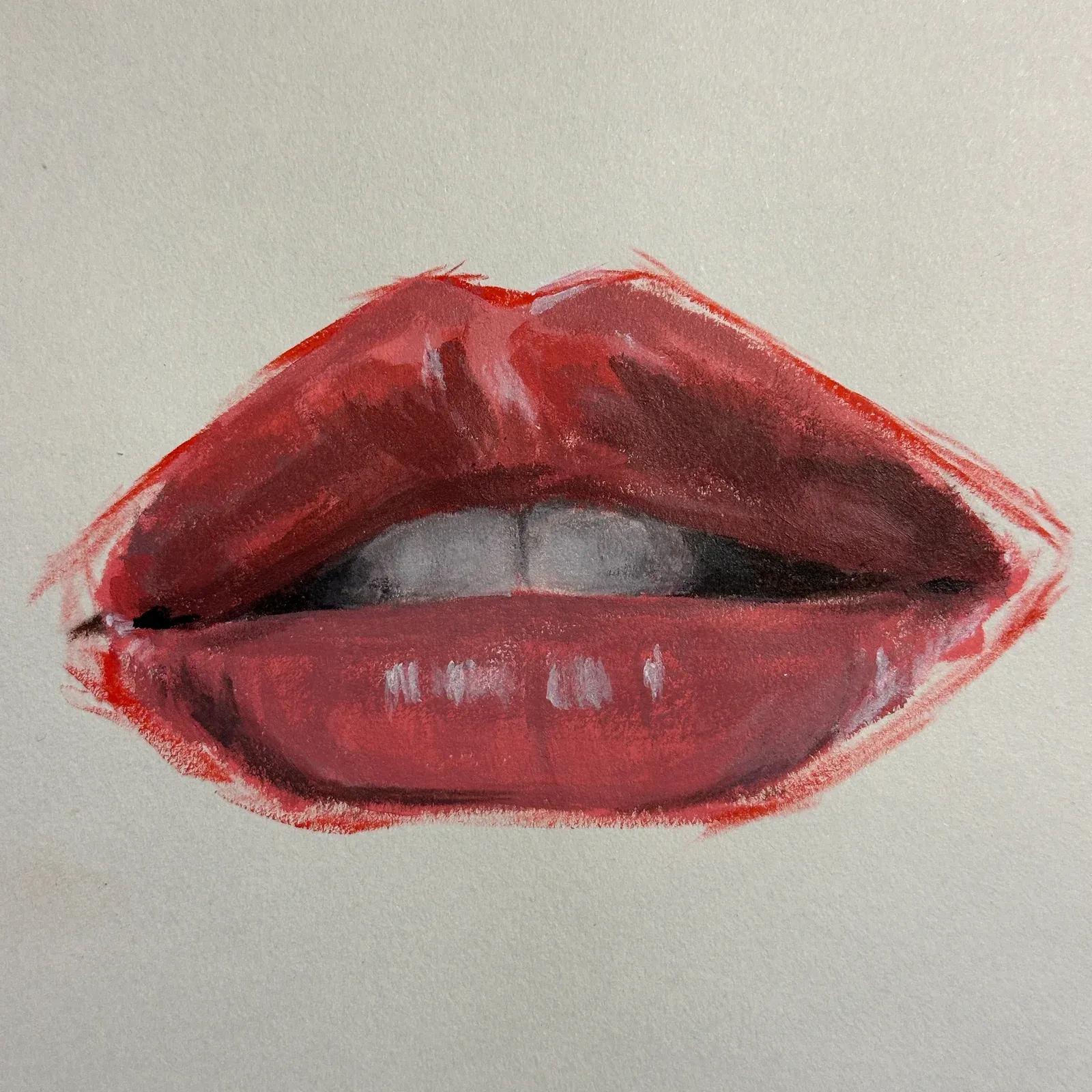 Lips Study — Acrylic on paper, 2026