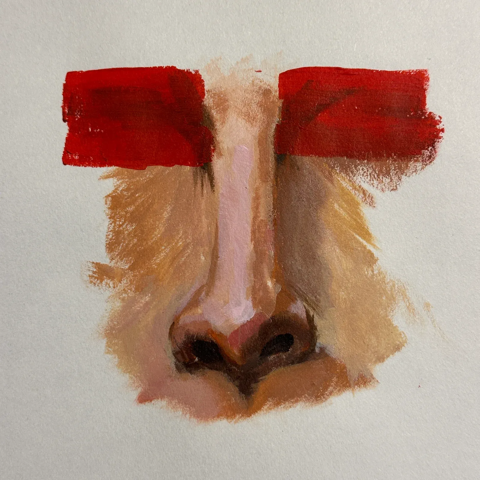 Nose Study — Acrylic on paper, 2026