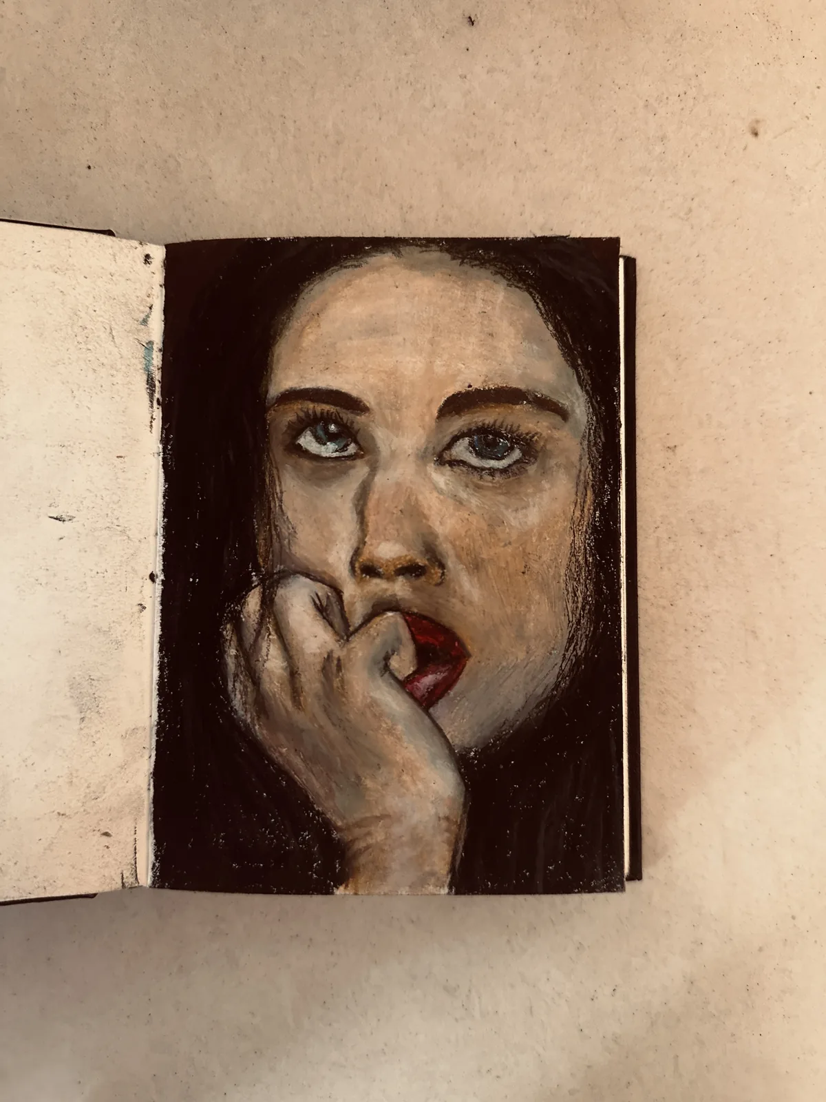 Colour portrait in oil pastel